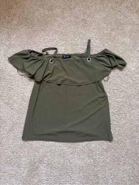 Olive Green Off-Shoulder Top